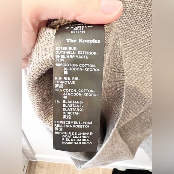 The Kooples Brown Cotton & Leather Sweater Size S - Picture 9 of 9